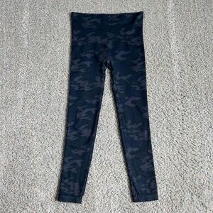 Spanx Black Camo Print Women's Leggings Size M Seamless Stretch High Rise Gym